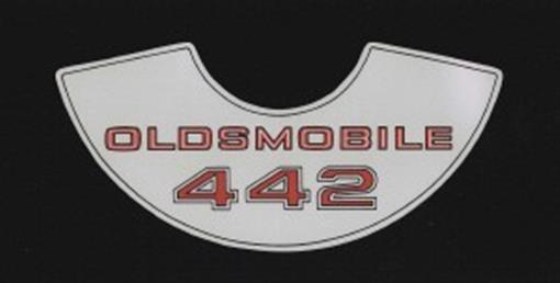 Oldsmobile 1969 72 442 Air Cleaner Decal, Olds  