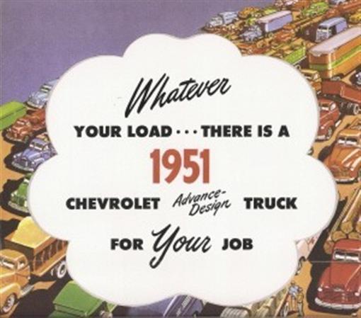 CHEVROLET 1951 Truck Sales Brochure 51 Chevy Pick Up  